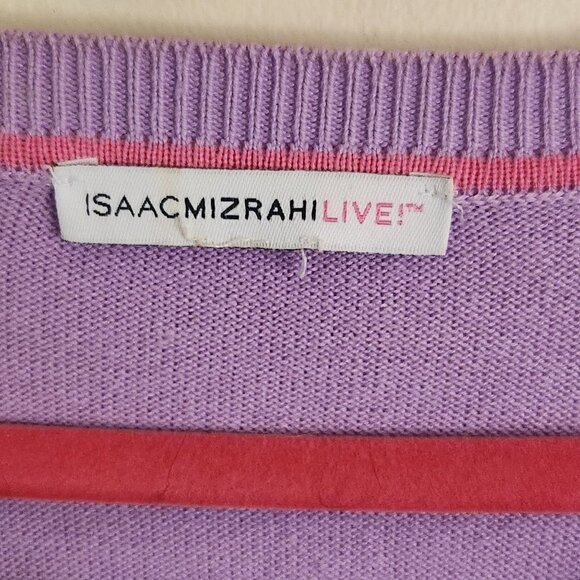 Isaac Mizrahi Purple Elbow Sleeve Double Peplum Hem Tunic Sweater Size XL - Picture 4 of 5